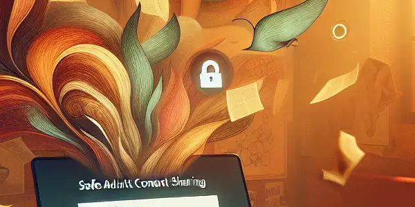 A cozy, dimly lit space featuring a laptop with an anonymous submission form and scattered personal pages.