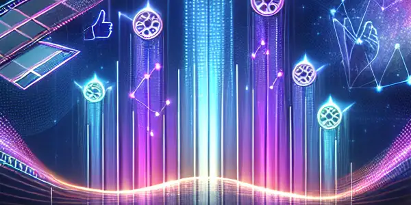 A digital ranking board displaying the top adult films of 2023 with vibrant, interactive visuals and audience silhouettes.