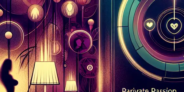 A cozy, modern digital space for adult entertainment, featuring a sleek interface and intimate atmosphere.