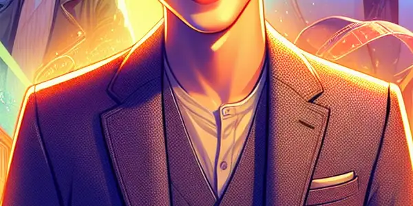 A vibrant cinematic poster featuring a charismatic male lead, symbolizing Wang Dalu's film career with romantic and adventurous elements.